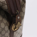 GUCCI GG Supreme Web Sherry Line Boston Bag PVC Beige Gold Auth 193806A-14