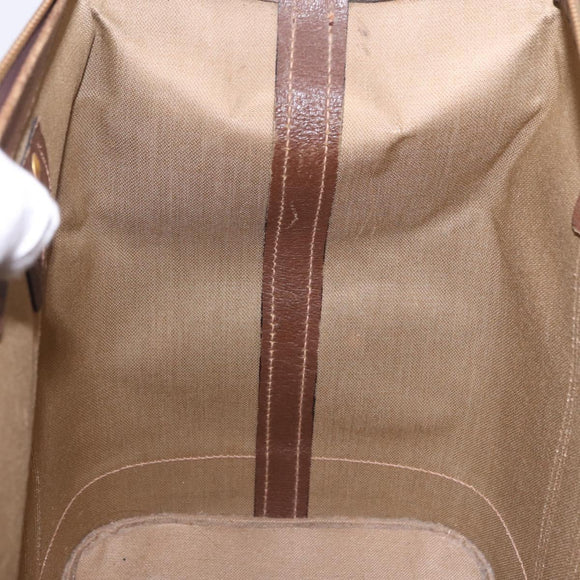 GUCCI GG Supreme Web Sherry Line Boston Bag PVC Beige Gold Auth 193806A