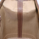 GUCCI GG Supreme Web Sherry Line Boston Bag PVC Beige Gold Auth 193806A-18