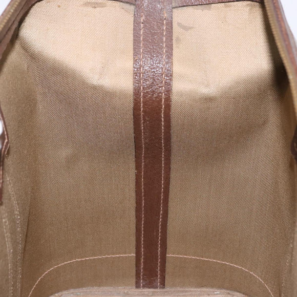 GUCCI GG Supreme Web Sherry Line Boston Bag PVC Beige Gold Auth 193806A