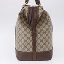 GUCCI GG Supreme Web Sherry Line Boston Bag PVC Beige Gold Auth 193806A-4