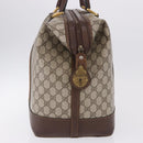 GUCCI GG Supreme Web Sherry Line Boston Bag PVC Beige Gold Auth 193806A-5