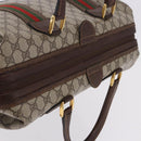 GUCCI GG Supreme Web Sherry Line Boston Bag PVC Beige Gold Auth 193806A-6