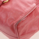 Miu Miu Hand Bag Leather 2way Pink Gold Auth 193807M-16
