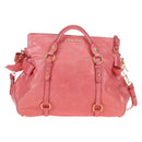 Miu Miu Hand Bag Leather 2way Pink Gold Auth 193807M-2