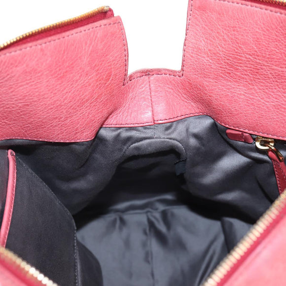 Miu Miu Hand Bag Leather 2way Pink Gold Auth 193807M