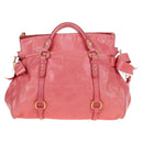 Miu Miu Hand Bag Leather 2way Pink Gold Auth 193807M-3