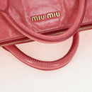 Miu Miu Hand Bag Leather 2way Pink Gold Auth 193807M-7