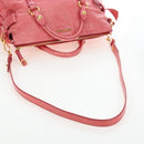 Miu Miu Hand Bag Leather 2way Pink Gold Auth 193807M-9