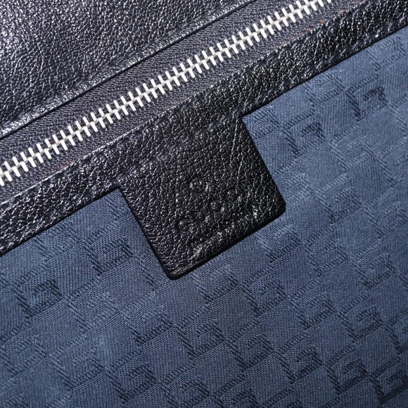 GUCCI Interlocking G Shoulder Bag Velor Black Silver Auth 193808V