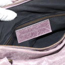 BALENCIAGA The Perth Hand Bag Leather Purple 128522 Auth 193809V-17