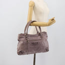 BALENCIAGA The Perth Hand Bag Leather Purple 128522 Auth 193809V-25