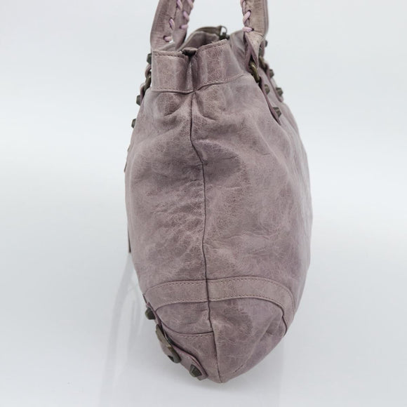 BALENCIAGA The Perth Hand Bag Leather Purple 128522 Auth 193809V