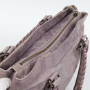 BALENCIAGA The Perth Hand Bag Leather Purple 128522 Auth 193809V-6