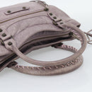BALENCIAGA The Perth Hand Bag Leather Purple 128522 Auth 193809V-7