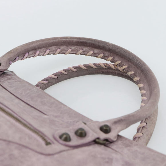 BALENCIAGA The Perth Hand Bag Leather Purple 128522 Auth 193809V