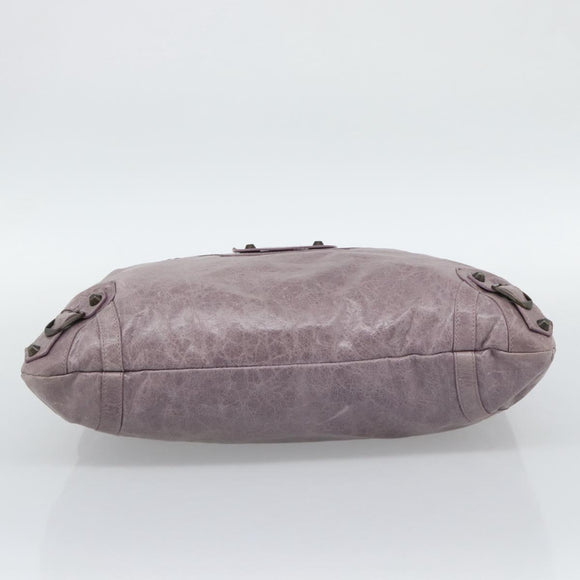 BALENCIAGA The Perth Hand Bag Leather Purple 128522 Auth 193809V