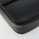 CELINE Circle Shoulder Bag Leather Black Gold Auth 193810V-14