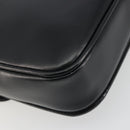 CELINE Circle Shoulder Bag Leather Black Gold Auth 193810V-16