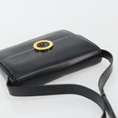 CELINE Circle Shoulder Bag Leather Black Gold Auth 193810V-6