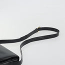 CELINE Circle Shoulder Bag Leather Black Gold Auth 193810V-8