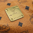 MCM Logogram Vicetos Boston Bag PVC Leather Brown Gold Auth 193811-12