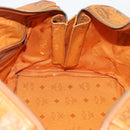 MCM Logogram Vicetos Boston Bag PVC Leather Brown Gold Auth 193811-18