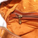 MCM Logogram Vicetos Boston Bag PVC Leather Brown Gold Auth 193811-19