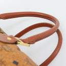 MCM Logogram Vicetos Boston Bag PVC Leather Brown Gold Auth 193811-8