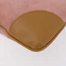 GUCCI Bamboo Jackie Shoulder Bag Suede Pink Gold 001 4060 Auth 193813V-16