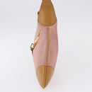 GUCCI Bamboo Jackie Shoulder Bag Suede Pink Gold 001 4060 Auth 193813V-3