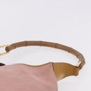 GUCCI Bamboo Jackie Shoulder Bag Suede Pink Gold 001 4060 Auth 193813V-8
