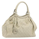 GUCCI GG Canvas Guccissima Tote Bag Leather Ivory Gold 211944 Auth 193843V-1