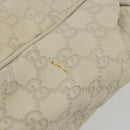 GUCCI GG Canvas Guccissima Tote Bag Leather Ivory Gold 211944 Auth 193843V-14