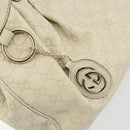 GUCCI GG Canvas Guccissima Tote Bag Leather Ivory Gold 211944 Auth 193843V-15