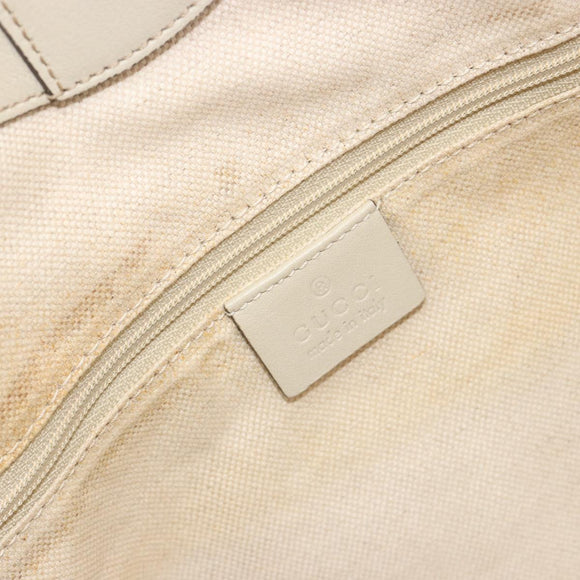 GUCCI GG Canvas Guccissima Tote Bag Leather Ivory Gold 211944 Auth 193843V