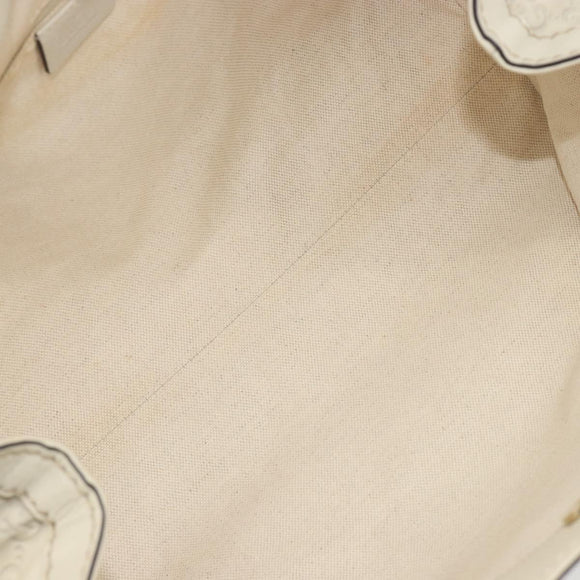 GUCCI GG Canvas Guccissima Tote Bag Leather Ivory Gold 211944 Auth 193843V