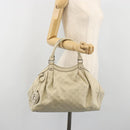 GUCCI GG Canvas Guccissima Tote Bag Leather Ivory Gold 211944 Auth 193843V-23