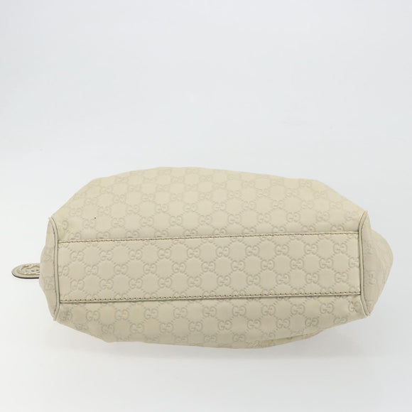 GUCCI GG Canvas Guccissima Tote Bag Leather Ivory Gold 211944 Auth 193843V