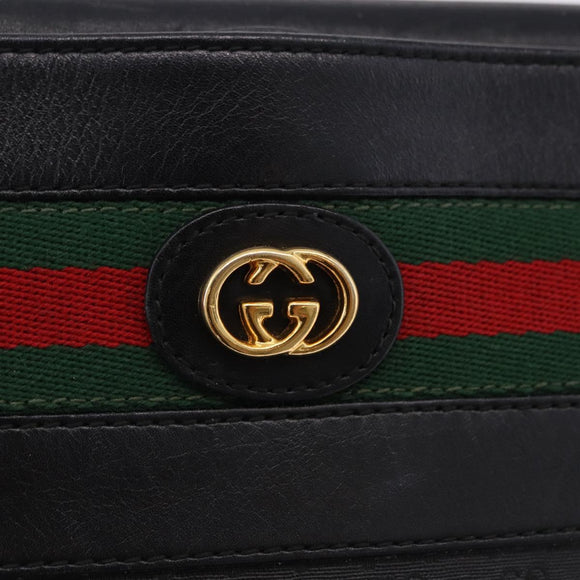GUCCI Micro GG Supreme Web Sherry Line Bag PVC Black 001 110 0968 Auth 193846