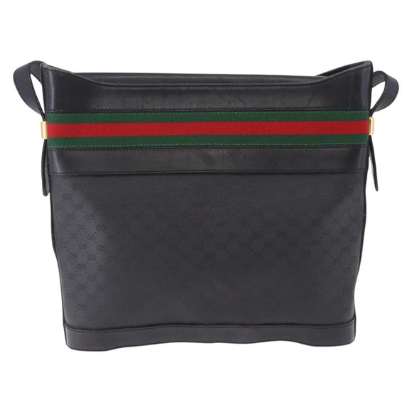 GUCCI Micro GG Supreme Web Sherry Line Bag PVC Black 001 110 0968 Auth 193846