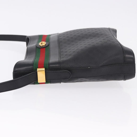 GUCCI Micro GG Supreme Web Sherry Line Bag PVC Black 001 110 0968 Auth 193846