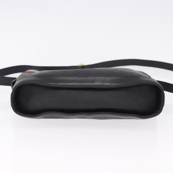 GUCCI Micro GG Supreme Web Sherry Line Bag PVC Black 001 110 0968 Auth 193846
