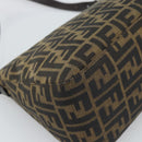 FENDI Zucca Canvas Mamma Baguette Shoulder Bag Brown Black Auth 193847V-17