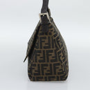 FENDI Zucca Canvas Mamma Baguette Shoulder Bag Brown Black Auth 193847V-4