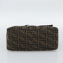 FENDI Zucca Canvas Mamma Baguette Shoulder Bag Brown Black Auth 193847V-5