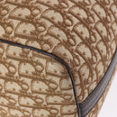 Christian Dior Trotter Canvas Boston Bag Beige Gold Auth 193848-12