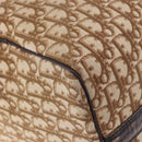 Christian Dior Trotter Canvas Boston Bag Beige Gold Auth 193848-14