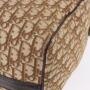 Christian Dior Trotter Canvas Boston Bag Beige Gold Auth 193848-15