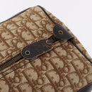 Christian Dior Trotter Canvas Boston Bag Beige Gold Auth 193848-16